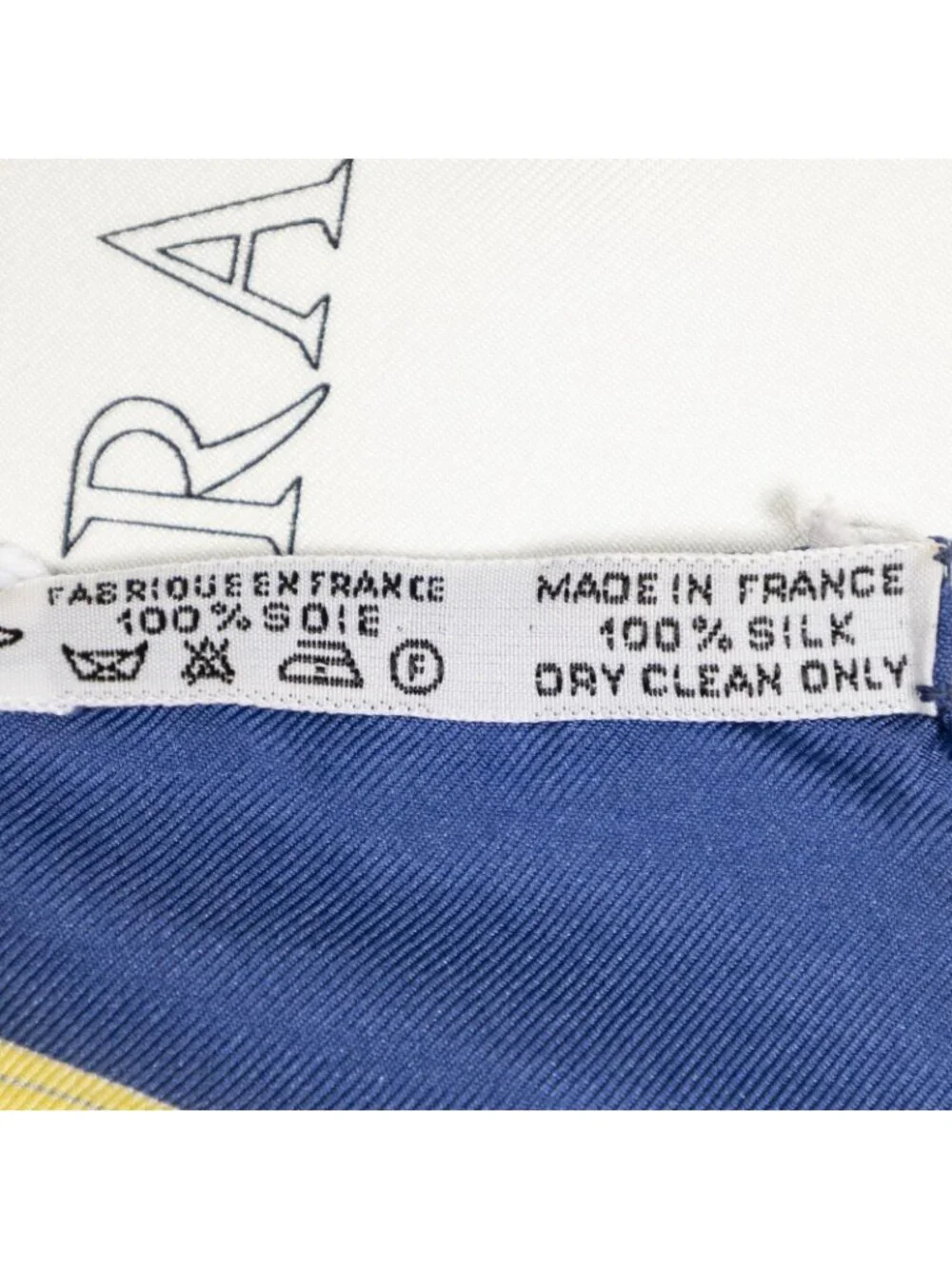 Hermes Scarf Navy White Gold Silk
